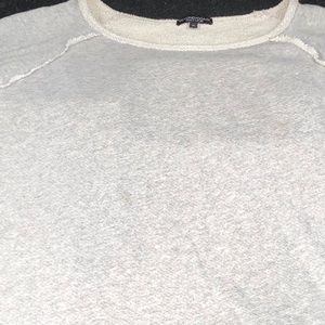 Grey workout sweatshirt.